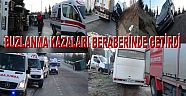 Buzlanan yol kazaları beraberinde getirdi